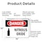 Signmission Nitrous Oxide Danger Sign, Aluminum, 14in W x 10in L, 2PK OS-2PACK-DS-A-1014-L-1937 - alternate 3